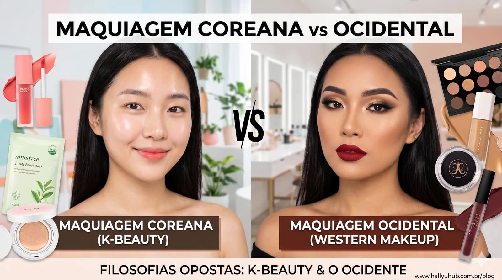 Maquiagem coreana vs. maquiagem ocidental: por que são filosofias completamente opostas